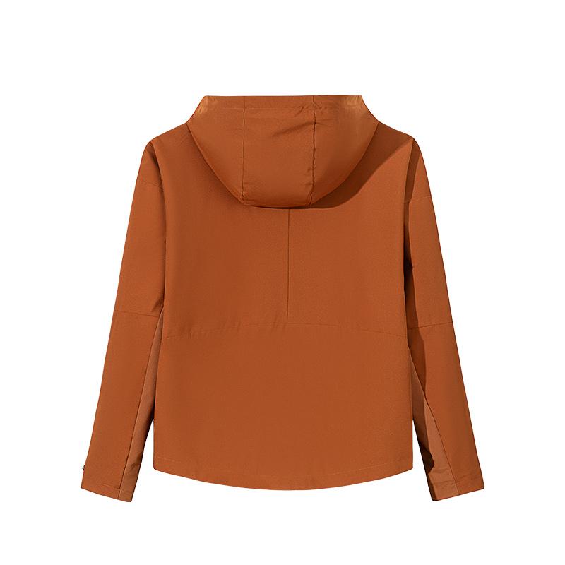 Anta Training Series Color Block Zip-Up Hooded Comfortable Breathable Versatile Fleece Lined Warm Jacket Women jackets Sugar-Coffee 162517624S-3