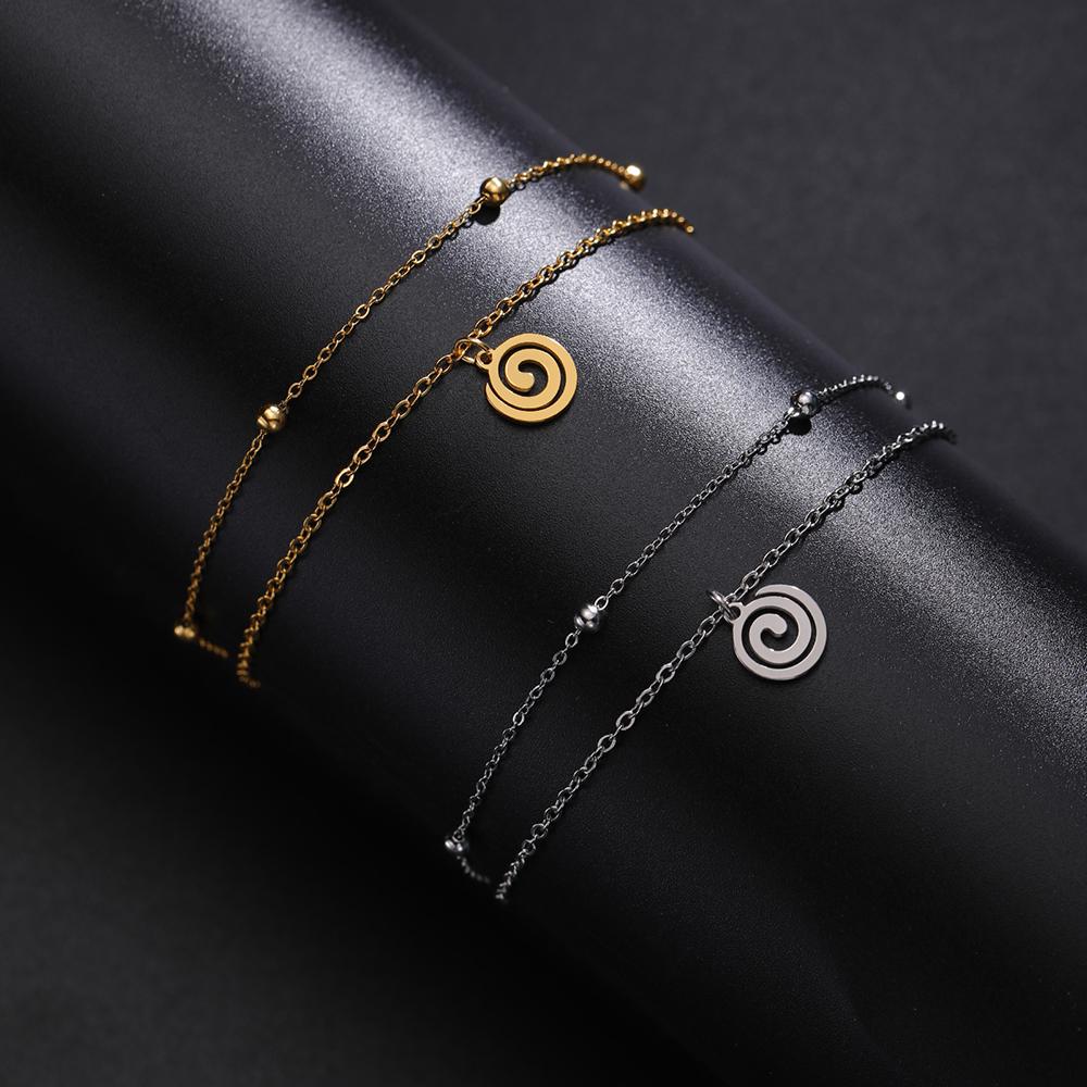 Dawapara Náramek s přívěskem Triskel Trojitá spirála Symbol Triskelion Keltové Amulet Nerezová ocel Dámské šperky