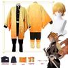 Erwachsene und Kinder Anime Demon Slayer Kimetsu No Yaiba Agatsuma Zenitsu Kostüm Cosplay Kimono Uniform Halloween Party Kostüme