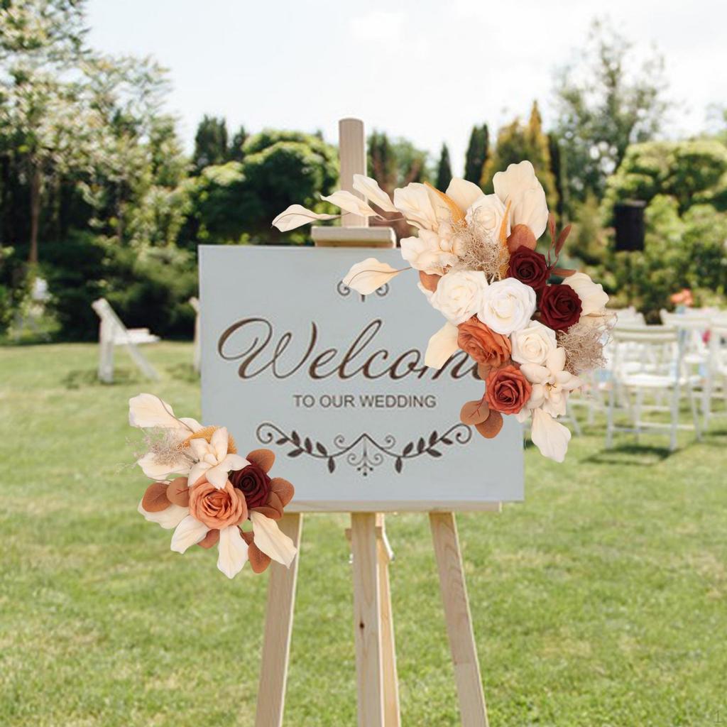 2 Pack Wedding Arch Floral Swag with Artificial Blooms for Home And Event