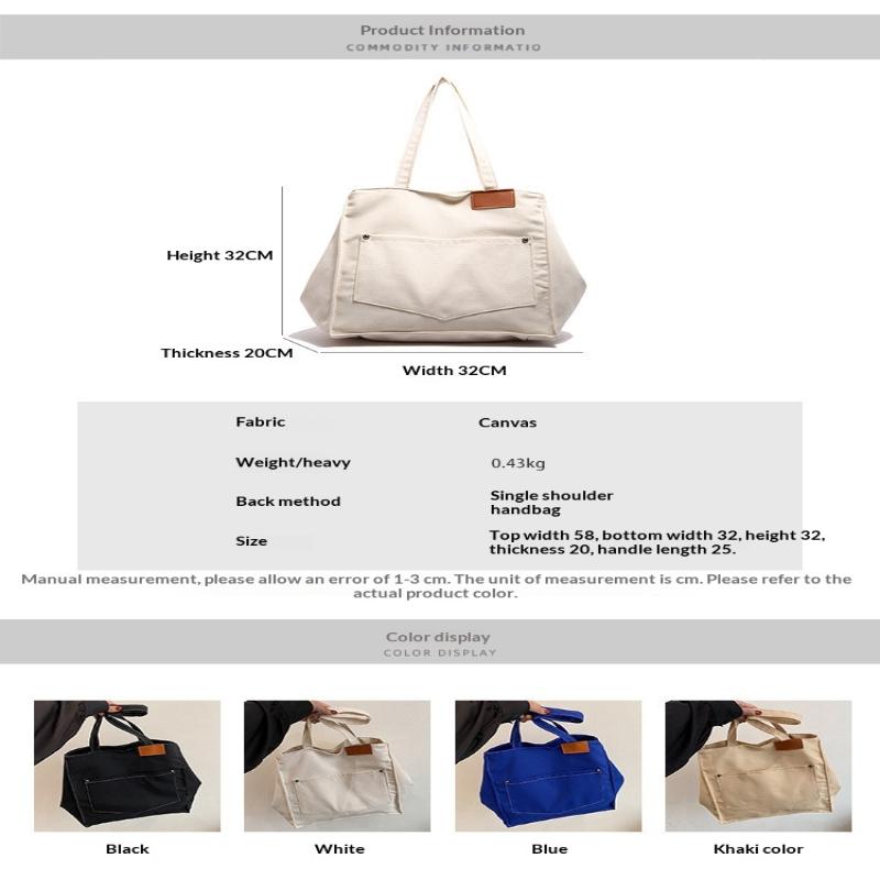 1Pc Women'S Tote Bag Canvas Sewing Thread Large Capacity Advanced Sense Handbag Convenient