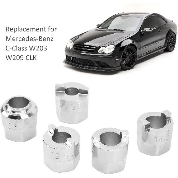 Conjunto de Soquetes para Porca de Amortecedor 5 peças Substituição para Classe C W203 W209 CLK, Conjunto de Ferramentas de Soquete para Porca de Amortecedor da Suspensão Dianteira Inclui 5 Soquetes de Tamanhos Diferentes para