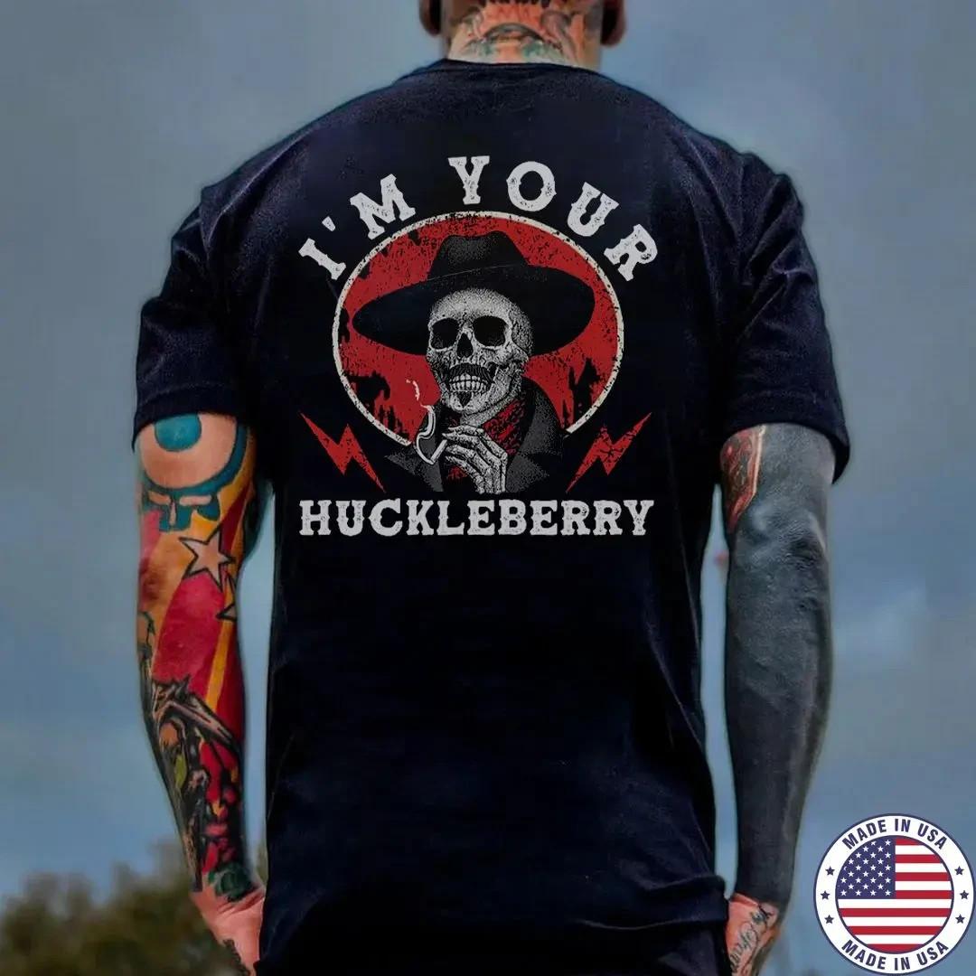 I M YOUR HUCKLEBERRY Skeleton Print Men s Unisex T-Shirt S