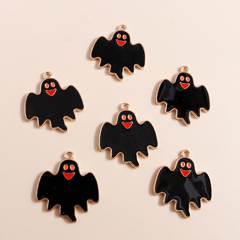 10pcs Mix Cute Enamel Halloween Charms Pumpkin Ghost Bat Charms Pendants for Jewelry Making DIY Earrings Necklace Accessories