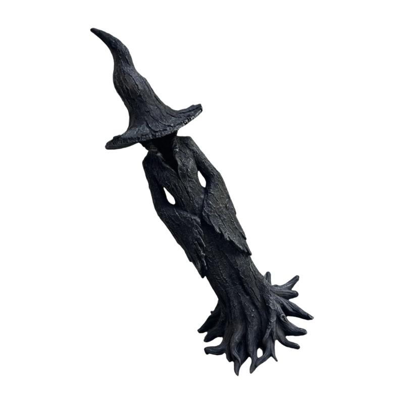 Halloween Decorations Crackers Barrels Witch Statue Desktop Ornament magicians Decorations,Resins Witches Figurines