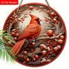 Classic Cardinal Wooden Christmas Sign - Navidad Round Sign for Church Door Wall Hanging Decor - Ideal Christmas Decoration
