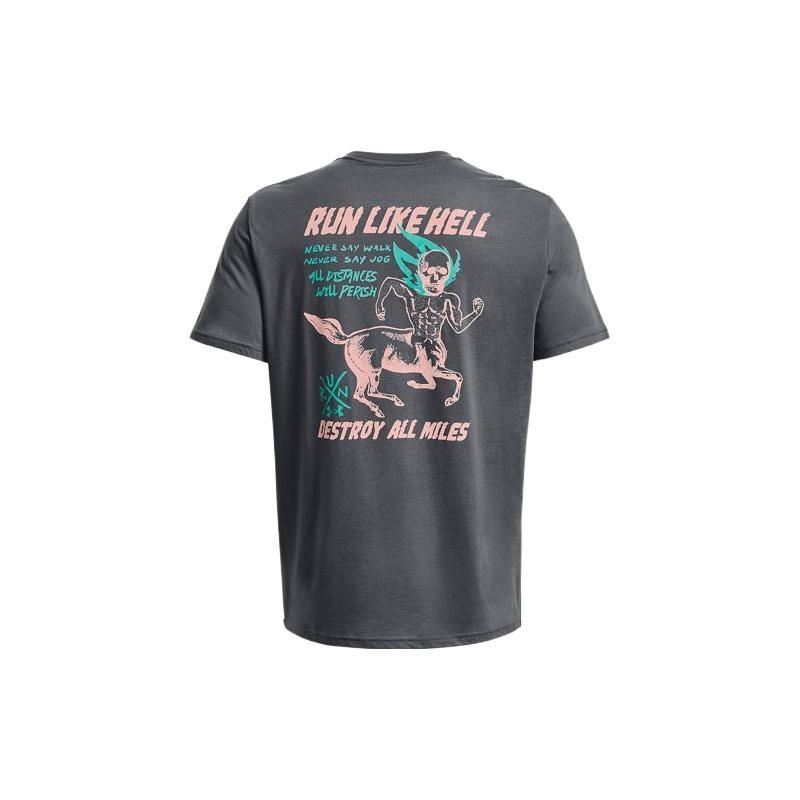 Under Armour Run Like Hell Graphic T-shirt Pitch Grey Men s 1376972-012 M