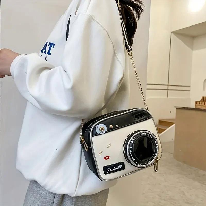 Fashion Retro Camera Crossbody Bag Unique Original PU Leather Handbag Women's Simple Versatile Shoulder Bag Purse For Ladies