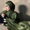 Women Turban Large Size Long Scarf Satin Crepe Fabric Breathable Soft Sheen Headscarf Vacation Photography Sun Protection Shawl