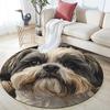 Black Shih Tzu Pattern Round rug,Carpet Rug for Living Room Bedroom Sofa Playroom Decor,Non-slip Floor Mat,Holiday Gifts and Birthday Gifts