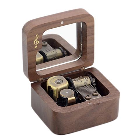Custom Wooden Music Box DIY Carved Musical Note Small Wooden Box Creative Gift