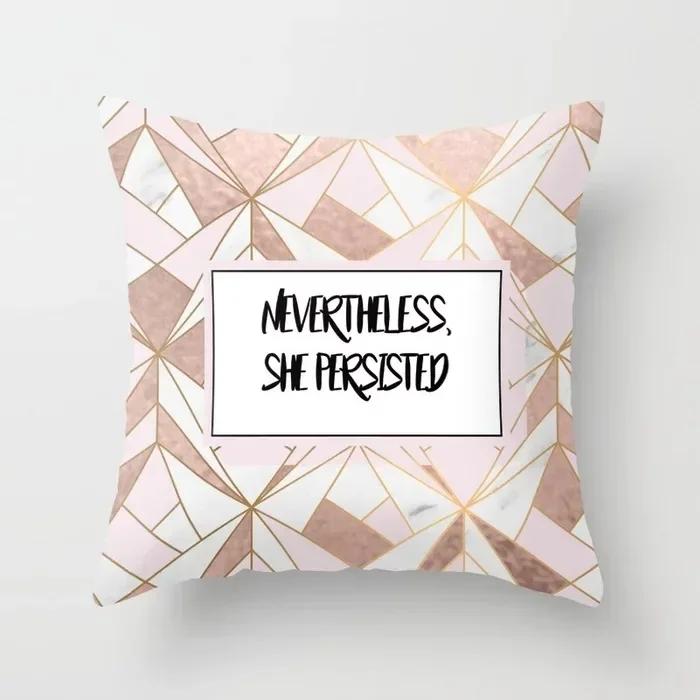 40X40/45X45CM Rose Gold Pink Geometry Print Cushion Covers Modern Nordic Livingroom Decorative Pillows Case Couch Throw Pillows