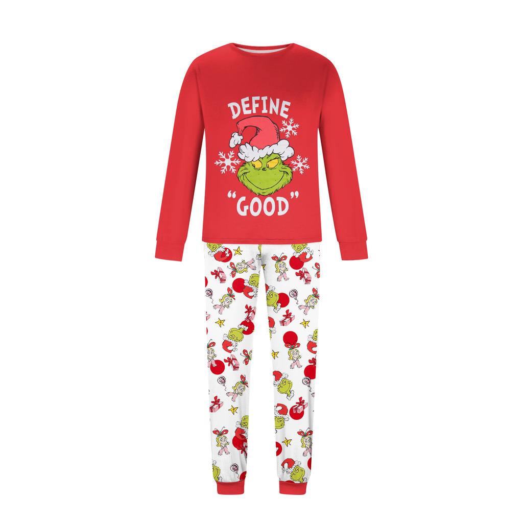 Print Cute Family Set Pajamas, Home Clothes, Family Set Long Sleeve Top Pants Set