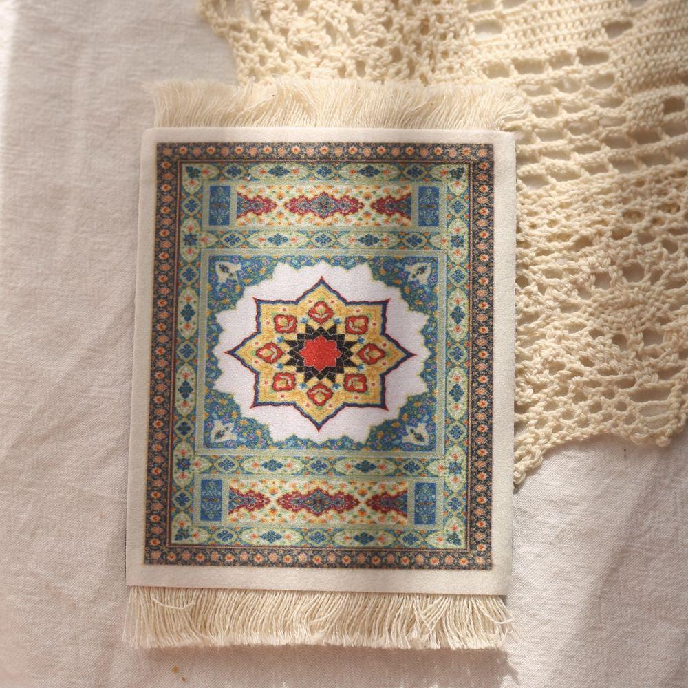 With Tassel Heat-resistant Desk Cushion Retro Pattern Table Decor Kitchen Accessories Coaster Cup Pads Table Mat Placemat