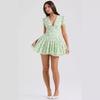 2026 Floral Puff Sleeve Summer Dress – Sweet French Style with Cinched Waist and A-line Skirt.