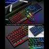 TF800 Four-Piece Gaming Combo, 104 Keys Gaming Keyboard with   Backlight, Comfortable Mouse,   Mic, Large Mouse Pad, 3.5mm Gaming Heads