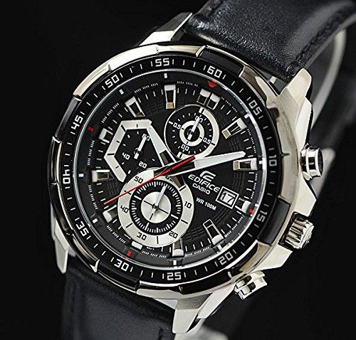 Casio Edifice Men's Watch EFR-539L-1A, 100m Water Resistant, Chronograph, Genuine Leather Strap [Parallel Import]