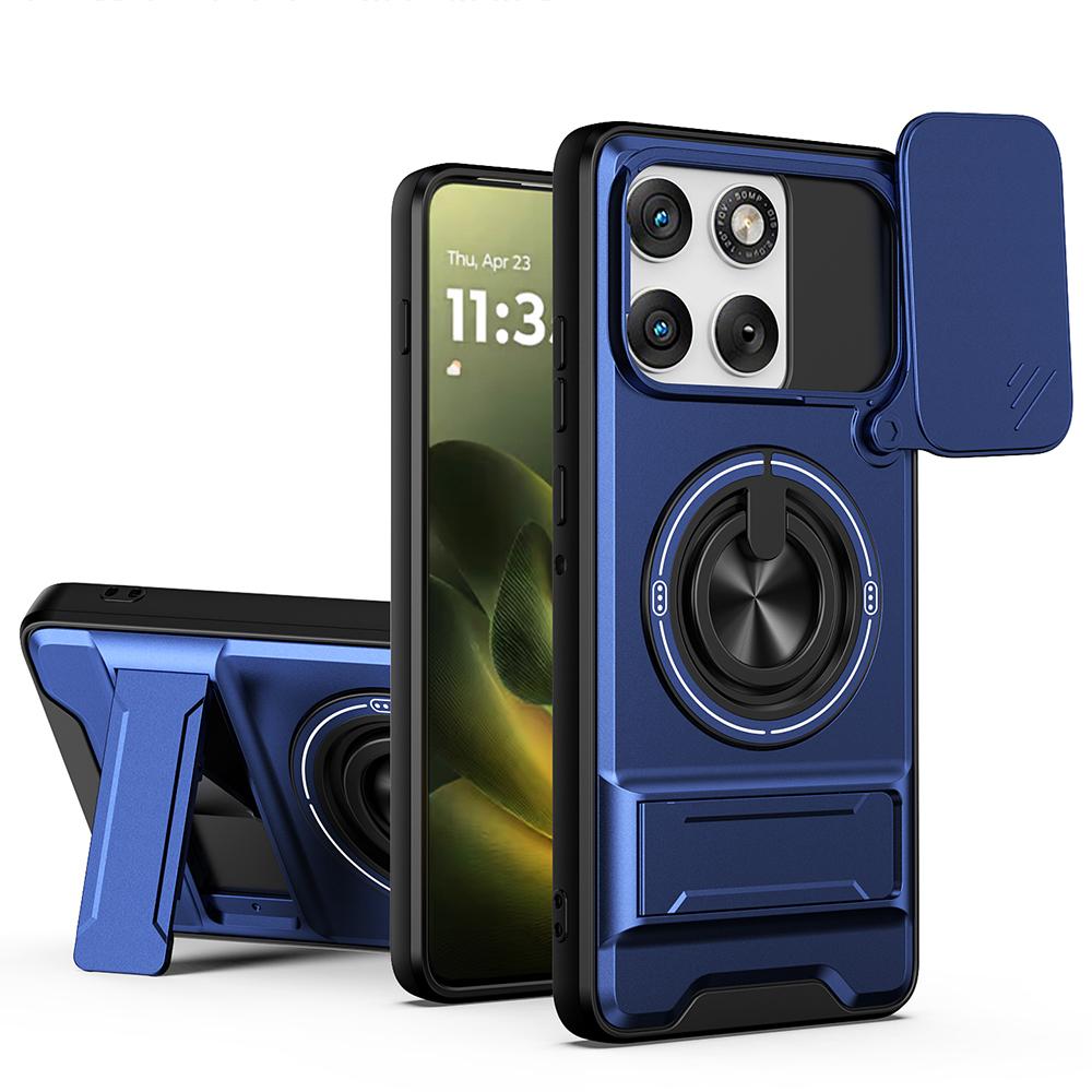 KEYSION Magnetic Phone Case for Motorola MOTO Edge 70 5G Slide Camera Protection Upright Kickstand 360° Ring Shockproof Cover