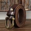 Thickened Horseshoe Buckle Belt for Men Genuine Leather Pure Cowhide Trendy Versatile Fashion Retro Casual Jeans Belt