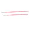 2pcs Lash Perm Tool Double Head Stainless Steel Bamboo Joint Shape Handle Lash Eyebrow Perm Separator Tool Pink