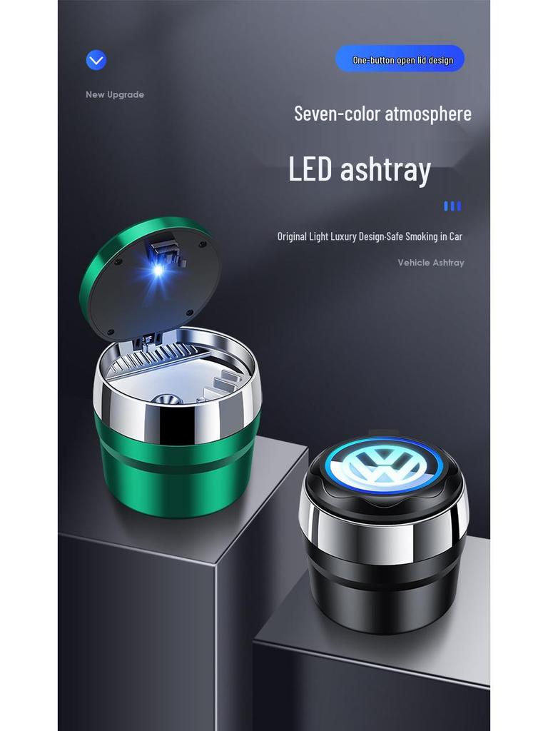 Seven-Color Ambient Light Car Ashtray for Buick Regal, LaCrosse, Encore, E5, Excelle, Angyang