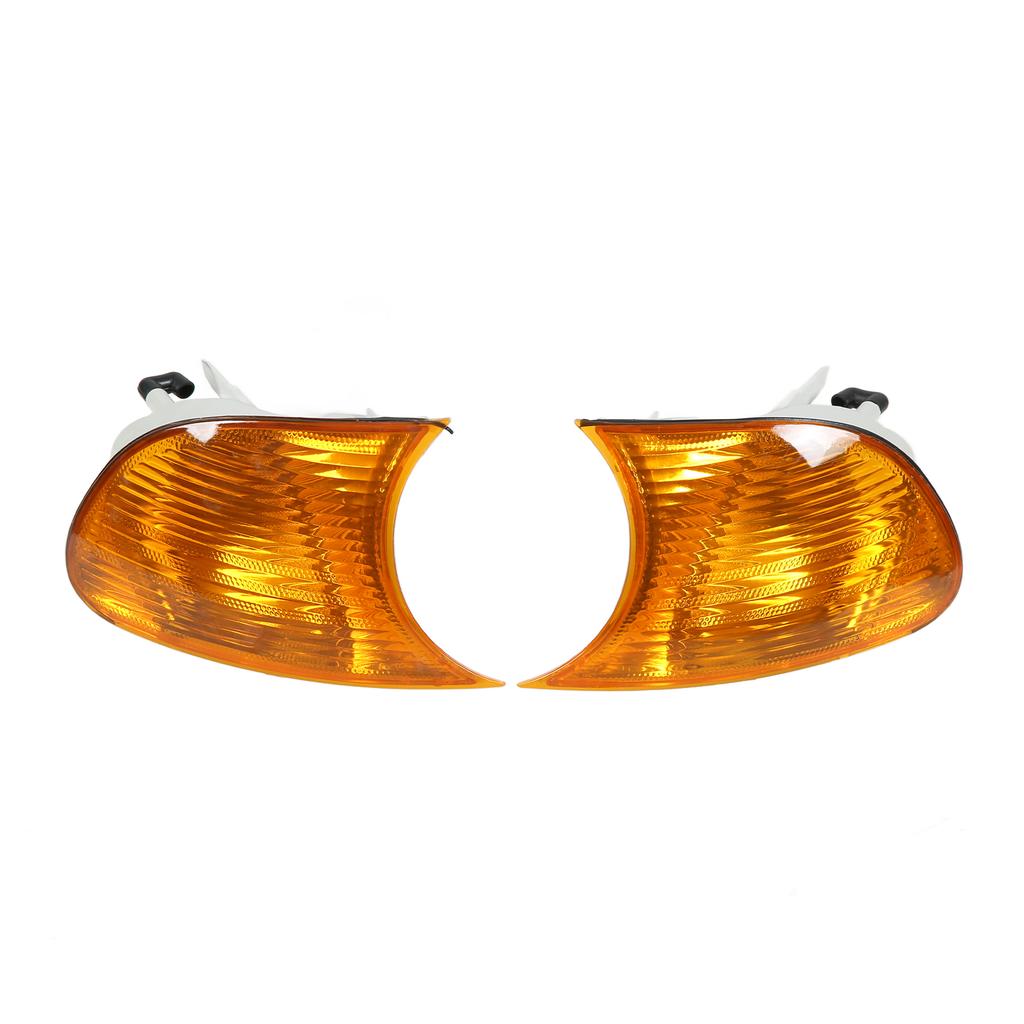 Car Front Corner Lights Left Right Clear Lens Turn Signal Lights Replacement for 3 Series E46   1998‑2001