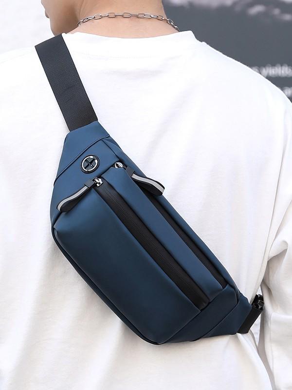 Herren Casual Crossbody Hüft- und Brusttasche - Outdoor-Sport-Trend, Schlichtes Design, Anpassbares Logo
