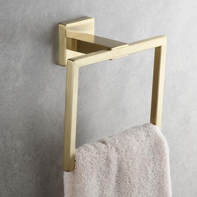 Nickel 304 Stainless Steel Bathroom Towel Ring Square Bathroom Hanging Ring Wall-mounted Towel Hanger Bathroom Accessories