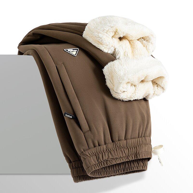 

Осенние и зимние спортивные брюки из флиса, толстые теплые, мужские повседневные, удобные, большого размера, M-5XL 5XL коричневый