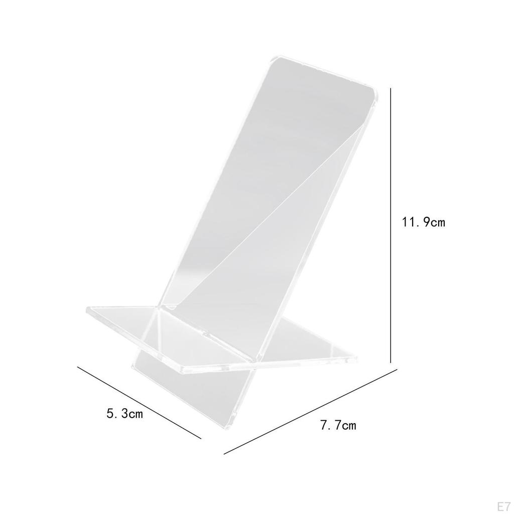 Clear Acrylic Desktop Phone Holder Display Rack Easel Accessories Sturdy for Retail,