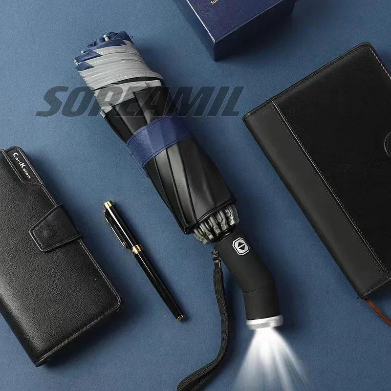 Car Sticker Tesla Car Led Light Automatic Folding Windproof Sunshade Umbrella For Tesla Cybertruck Beast Roadster Model 3 Model