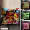 Cartoon Happy T-Tree Friends Cushion Cover Natural Linen Organic Fabric Double-Sided Printing Sofa Home Decor Gift Pillow Case