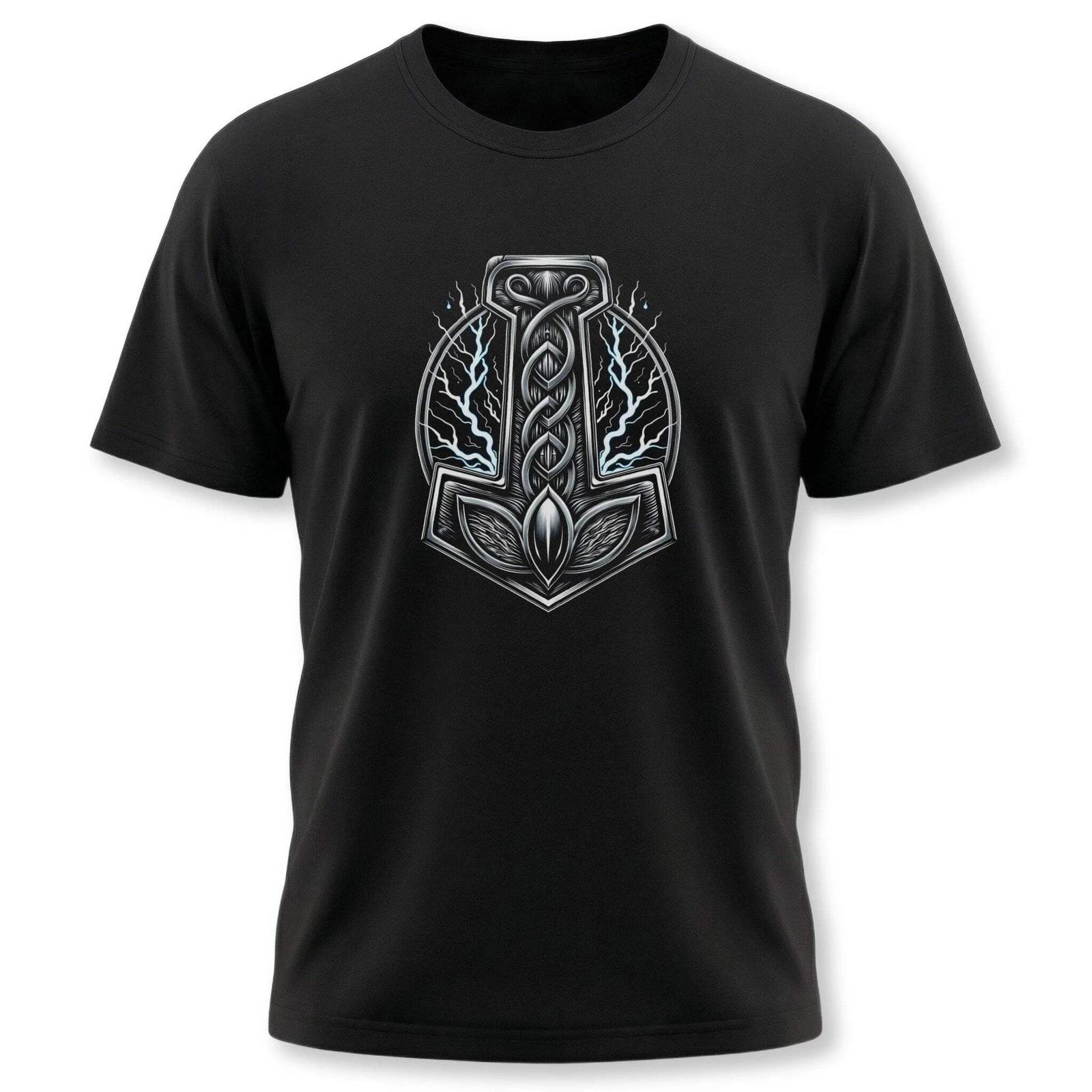 Thor s Hammer Mjolnir T-Shirt | Viking Symbol Streetwear Graphic Tee Shirt XS