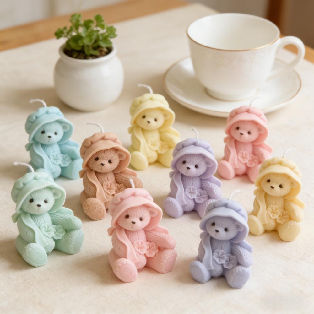 3D medvídek silikonová forma na svíčky zvířátka roztomilý pár medvídků forma na epoxidovou pryskyřici domácí dekorace nástroje na výrobu mýdla romantický svatební dar