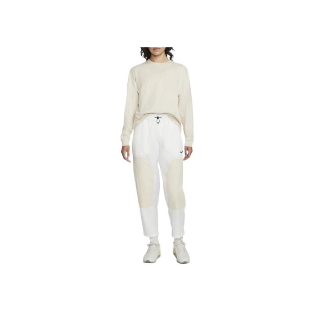 Nike Solid Color Brand Logo Pattern Round Neck Breathable Pullover Knit Short Sleeve Drop Shoulder T-Shirt Women T-Shirt Sail-White DR9027-126