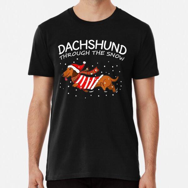 Dachshund Through The Snow Funny Dog ChristmT-Shirt S-5XL Best T-Shirt