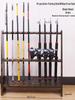 Wooden Floor-Standing Fishing Rod Display Rack with 10-Rod Capacity for Lure Rods, Hand Rods, and Billiard Cues.