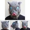 Autentisk Anime Demon Slayer Kimetsu No Yaiba Hashibira Inosuke Gris Cosplay Mask Idealisk För Maskeradfester