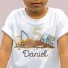 CUSTOM Name 5th Tractor Birthday Shirt, Custom Name 5th Birthday Tee, Toddler Farm Party Shirt, Comfort Colors Youth Fifth Birthday Outfit
