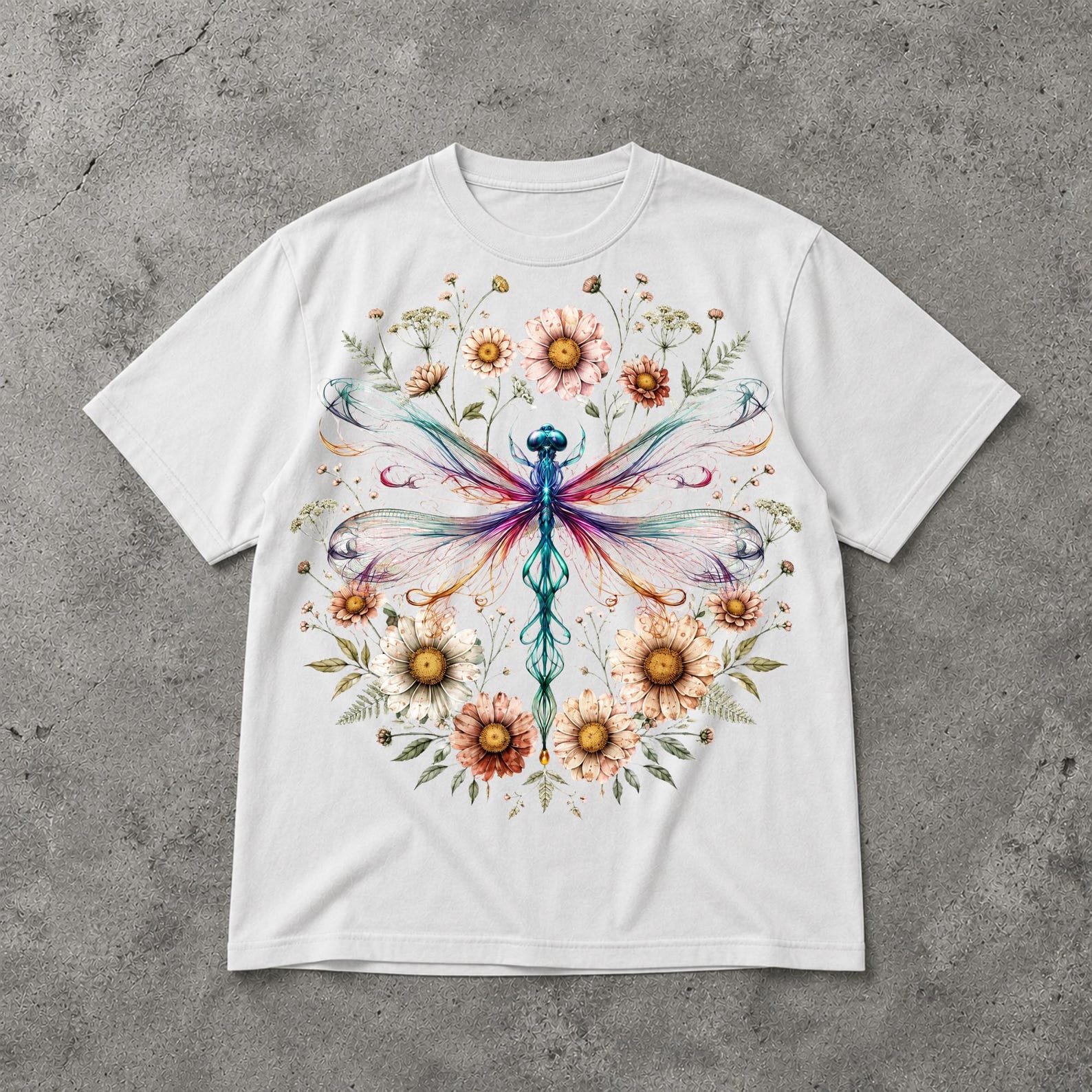 Bright Golden Dragonfly Shirt, Cute Boho Dragonfly Graphic Tee, Nature Lover Gift Shirt S