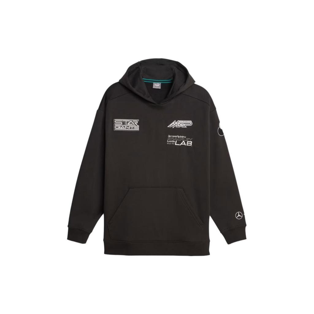 Puma Garage Crew Hooded Sweatshirt With Letter Print Men Sweatshirts Black 621137-01