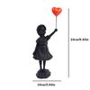 Resin Cartoon Girl Figurine Flying Love Balloon Girl Sculpture Ornaments Abstract Modern Home Desktop Study Office Decor Gift