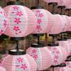 Japanese Style Flower Round Lantern Decoration Cherry Flowers Cloth Lantern Waterproof Hanging Props Home Decor