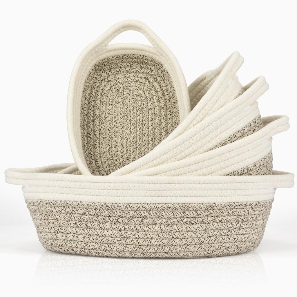 Large Cotton Rope Woven Storage Basket for Toys, Clothes, and Sundries