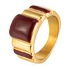 New Year's Gift Geometric Wide-faced Burgundy Dripping Oil Ring Female Niche High-end Index Finger Ring for Girlfriend