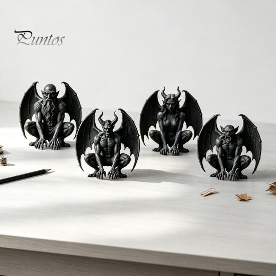 Resin Ornaments for Home Decor Gargoyle Statue, Medieval Gothic Sculpture, Artistic Horror Small Sculptures Windowsill Decorative Craft Office Living