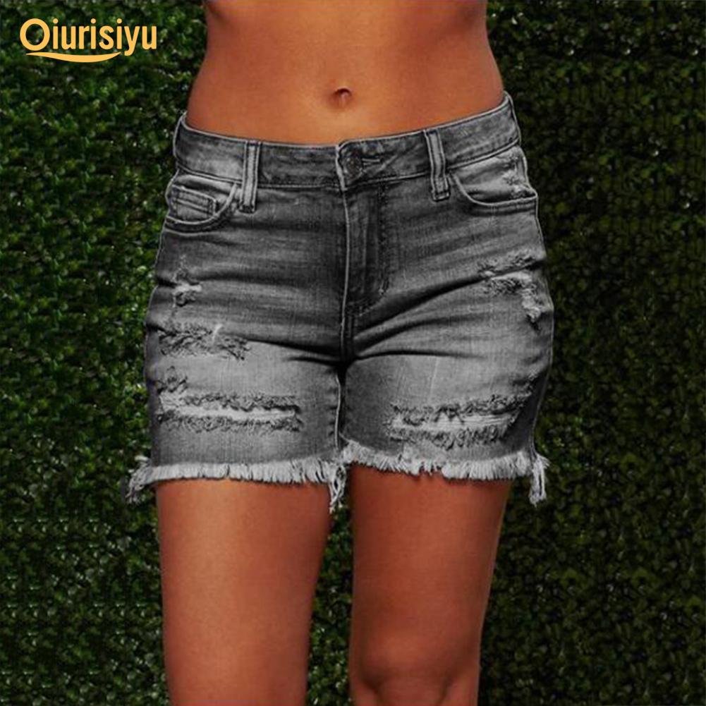 high waisted tummy control jean shorts
