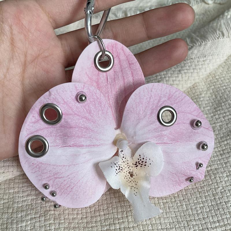 Butterfly Orchid Keychain Simulation Flower Bag Pendant Decoration Accessories Gifts