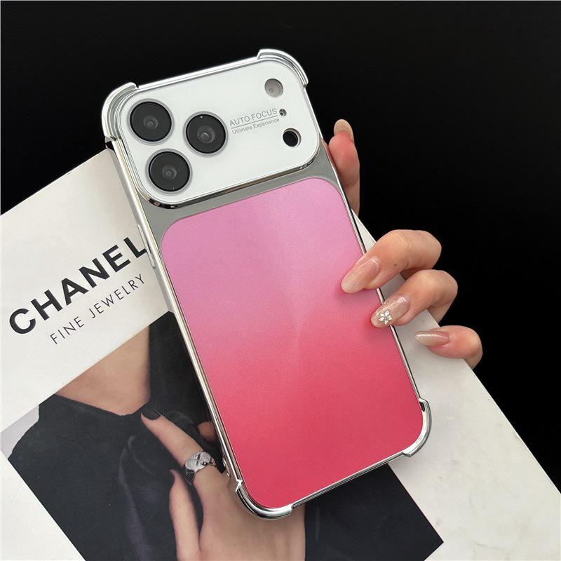 

Apple 17 Pro Max Dual-Color Electroplated Drop-Proof Case with Airbag for 16 Pro and 15. iPhone 14 розовый