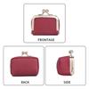 Portafoglio Vera Pelle Portamonete a Chiusura a Bacio Colore Unico Quadrato Borsa Portagioielli in Pelle Multifunzionale Mini Borsa per Piccoli Oggetti Orecchini